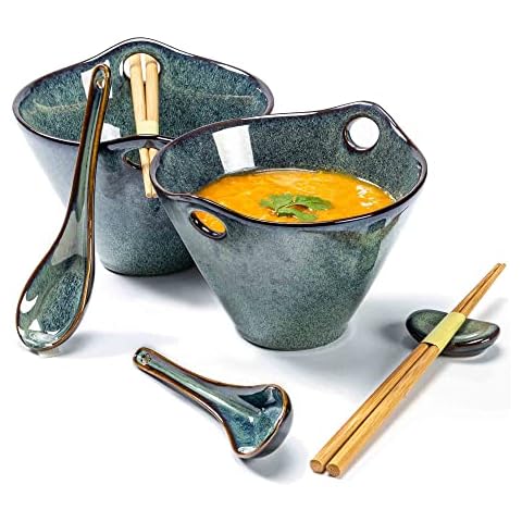 Henten Home Large Vintage Ramen Bowl Set Cover