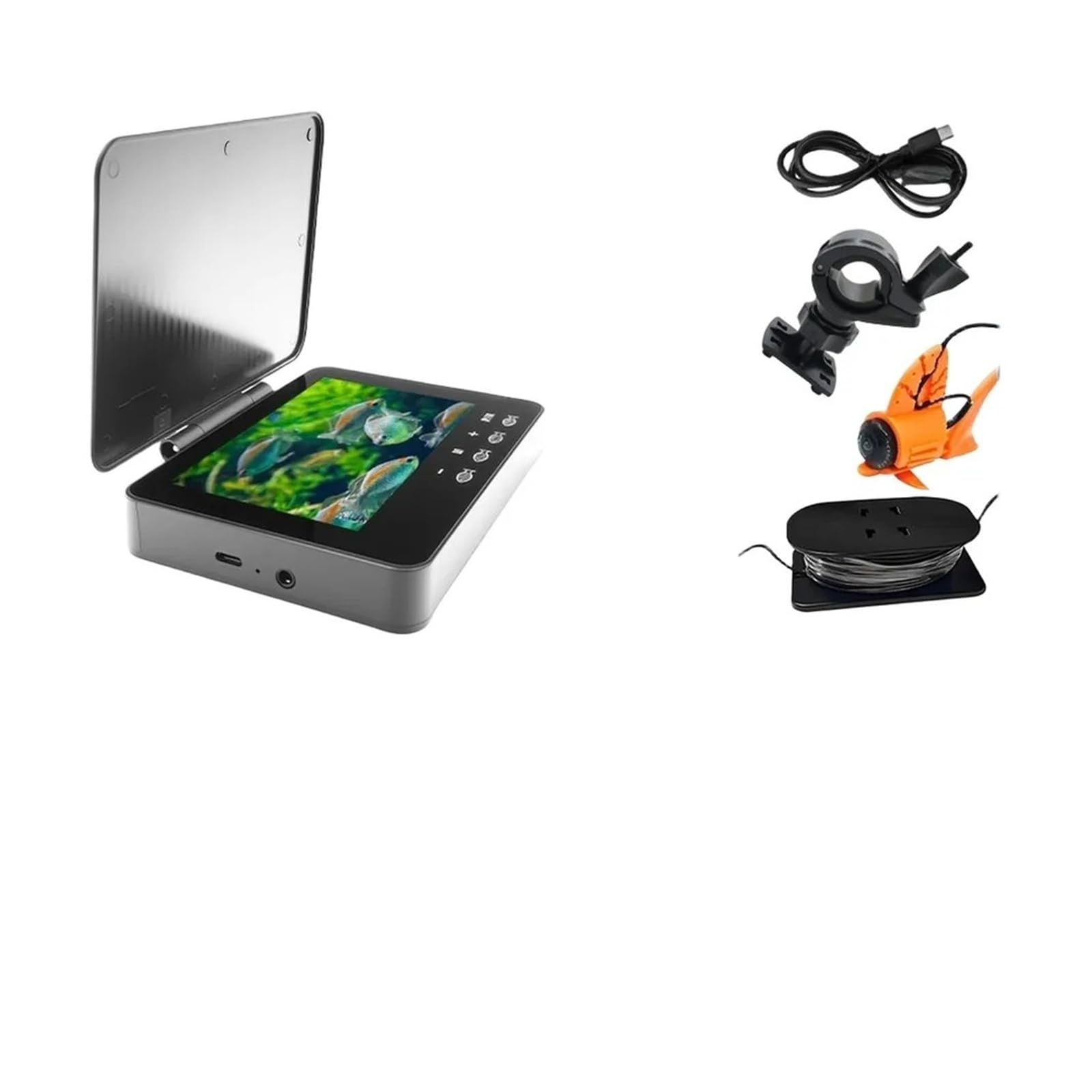 Detector de Peces, Sistema de Sonar portátil buscador Peces subacuáticos Sensor Poca luz granangular(4.3in 30m)