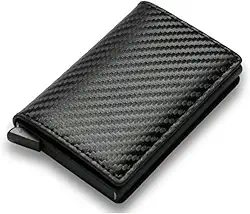 Carteira Porta Cartão Slim Antifurto Bloqueador de Cartão Pop Up Em Couro Mágica Porta Cartão Rfid