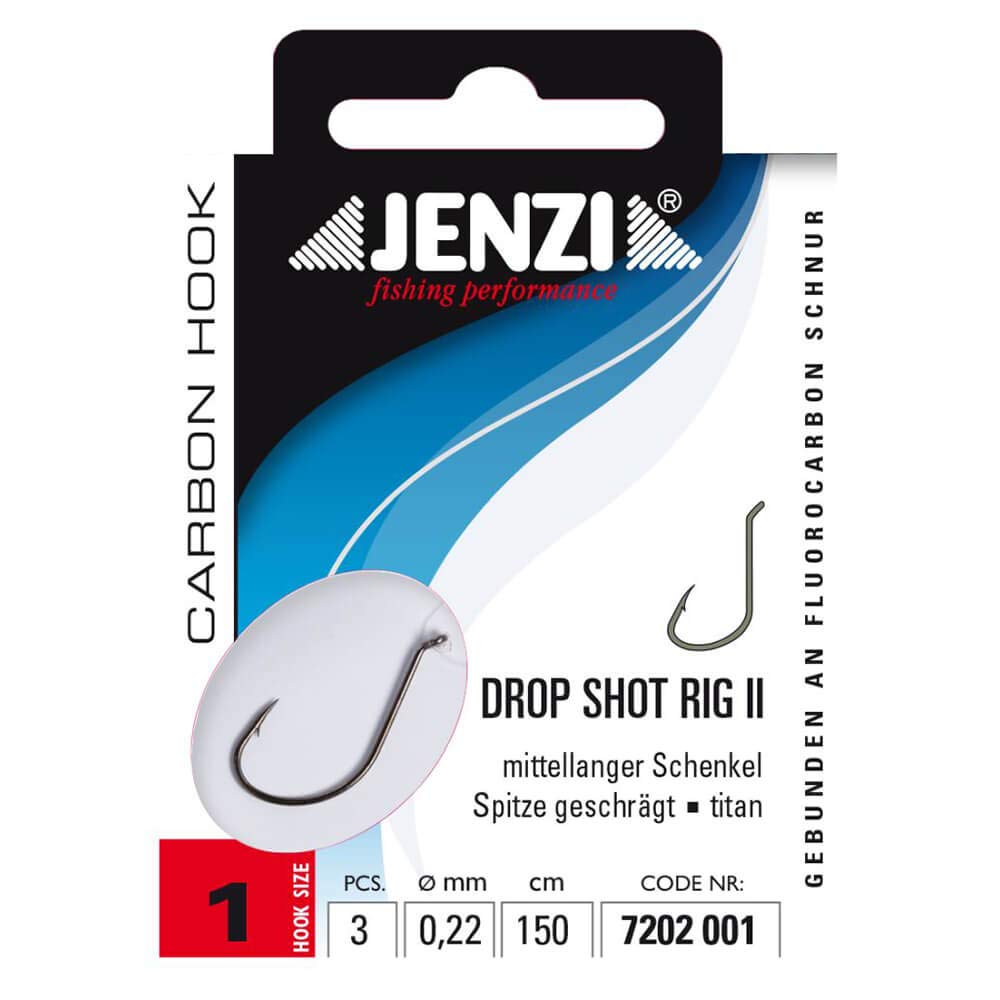 Jenzi Drop-Shot Rig II Wide Gap Leader with Hooks 150 cm Pack of 3 #1