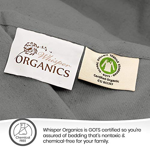 Whisper Organics Flannel Pillowcases Set Of 2-100% Organic Cotton Pillow Cases - Envelope Enclosure Type Pillowcase Set - Gots Certified Pillow Cases Flannel - Dark Grey, Standard #TOP6