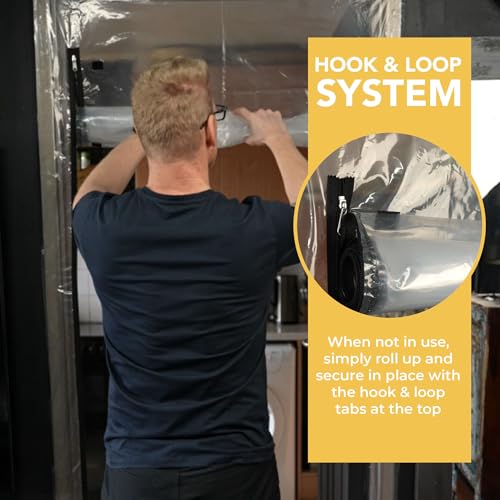 BLOSTM Staubtür Mit Reißverschluss Folientür Mit Reißverschluss U-Form Reißverschluss Einfache Installation - 112cm x 220cm