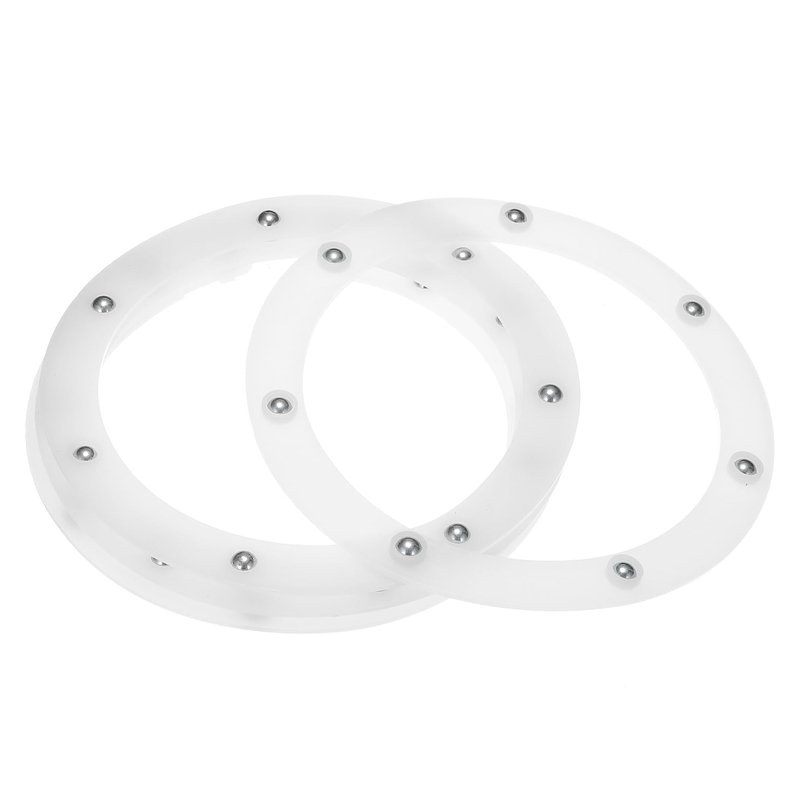 sourcing map 7inch Rotating Swivel Stand with Steel Ball Bearings Annular Lazy Susan Base Turntable for Kitchen Corner Cabinets,Annular 160 x 125mm White Pack of 4