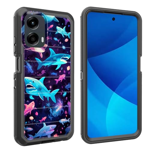Coque Moto G 5G 2024 antichoc intégrale avec motif de requin amusant