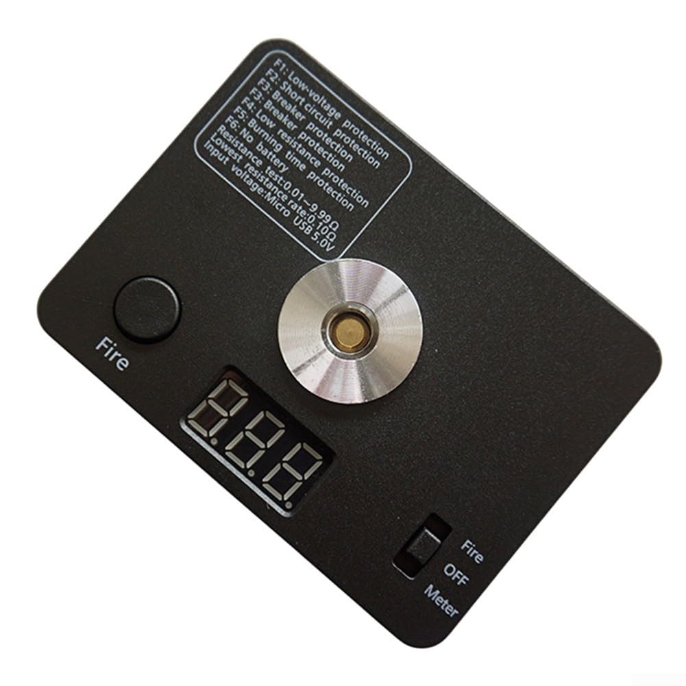 Zilimontt 521 Tab Mini bobine de mesure de brûlure Plateforme de construction V3 Ohm testeur de résistance avec plage de 0,01 à 9,99 Ω et mesure de tension pour test professionnel, mesure et