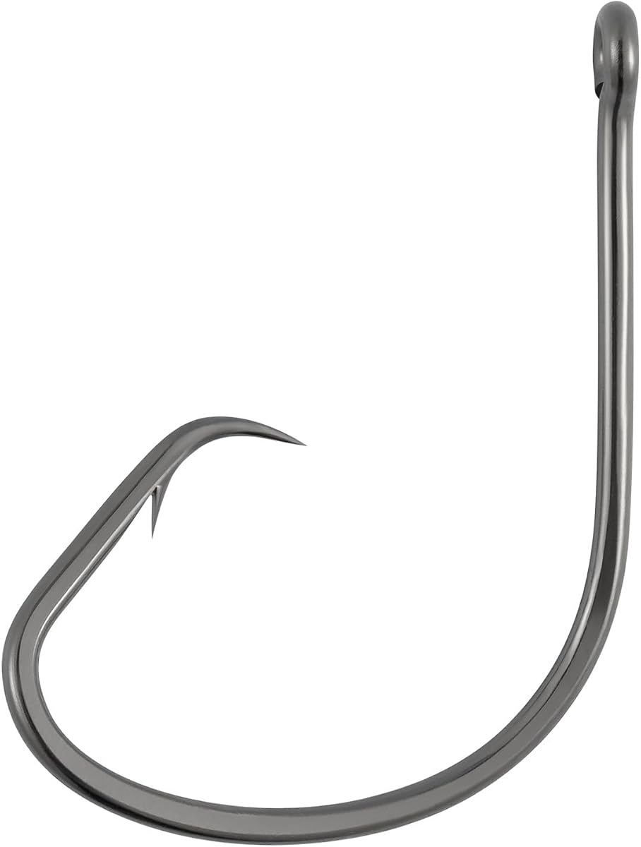 Dr.Fish Paquete de 100 anzuelos circulares ligeros para pesca en agua dulce y salada, anzuelos de pesca con cebo vivo de gran espacio, lubina, caballa, striper, platija, bagre