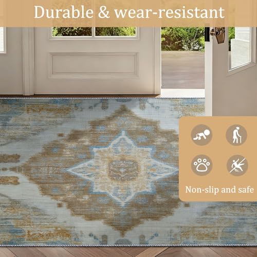 Tapis de cuisine lavable en machine 80x150 antidérapant et à poil court