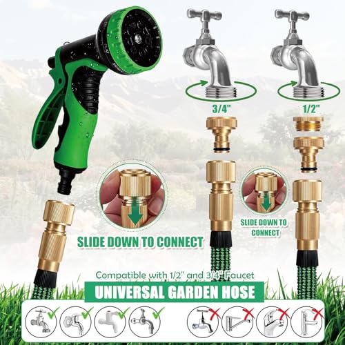 Funnity Manguera Jardin Extensible 22.5 Metros, Mangeras Jardineria Flexible con 10 Funciones Pistola, Boquilla Manguera Terraza Retractil Con 3/4" 1/2" Conector - imagen 4