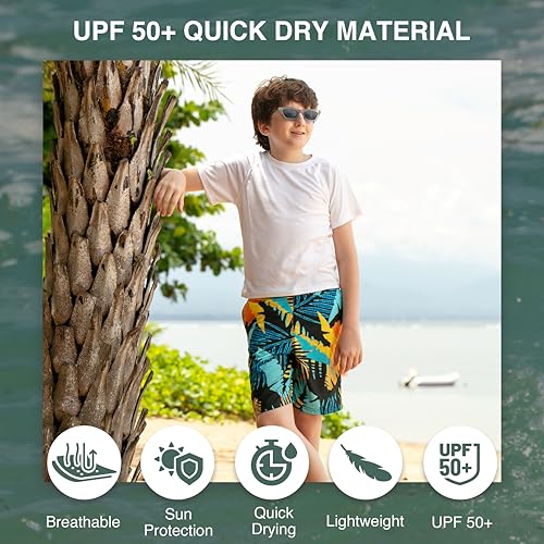 Image of Kanu Surf Boys' Toddler Troy Stripe Swim Trunks
