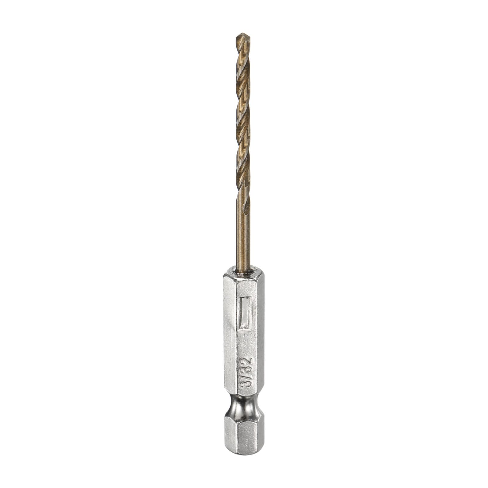 HARFINGTON 1/4" Hex Shank Drill Bit 3/16" Gold Oxide M35 High Speed