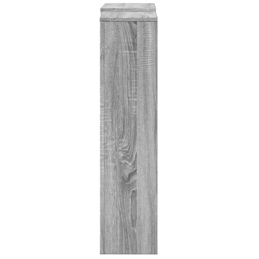 Revestimiento para radiador Sonoma gris de madera 205 x 21,5 x 83,5 cm con estante, diseño de lamas, práctico soporte de pared, cubierta adecuada para salón, baño y cocina