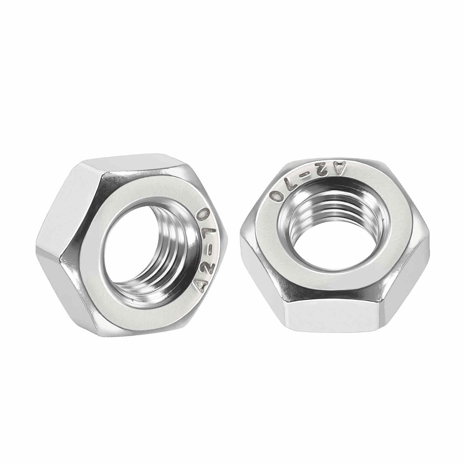 Kozelo 30pcs Hex Nuts - [M10-1.5] 304 Stainless Steel 18-8 (A2-70) Hardware Nuts for Mechanical Repair & Assembly, Standard Metric Coarse Thread Nut, Bright Finish, Silver