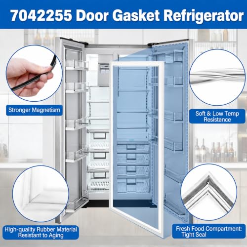 Image of Upgraded 7042255 Refrigerator Door Gasket Replacement Compatible with Subzero 532 590 632 690 695-2, 67″x27.5″ 7010573 Fridge Gasket Replace 7010584 3211080 7010571 3212110 Freezer Seal