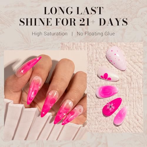 Image of MelodySusie Neon Pink Gel Nail Polish,0.5fl oz Bright Pink Nails Soak Off UV LED Hot Pink Gel Polish Gift for Women Nail Art Manicure Salon DIY Nail Design Decoration at Home-027
