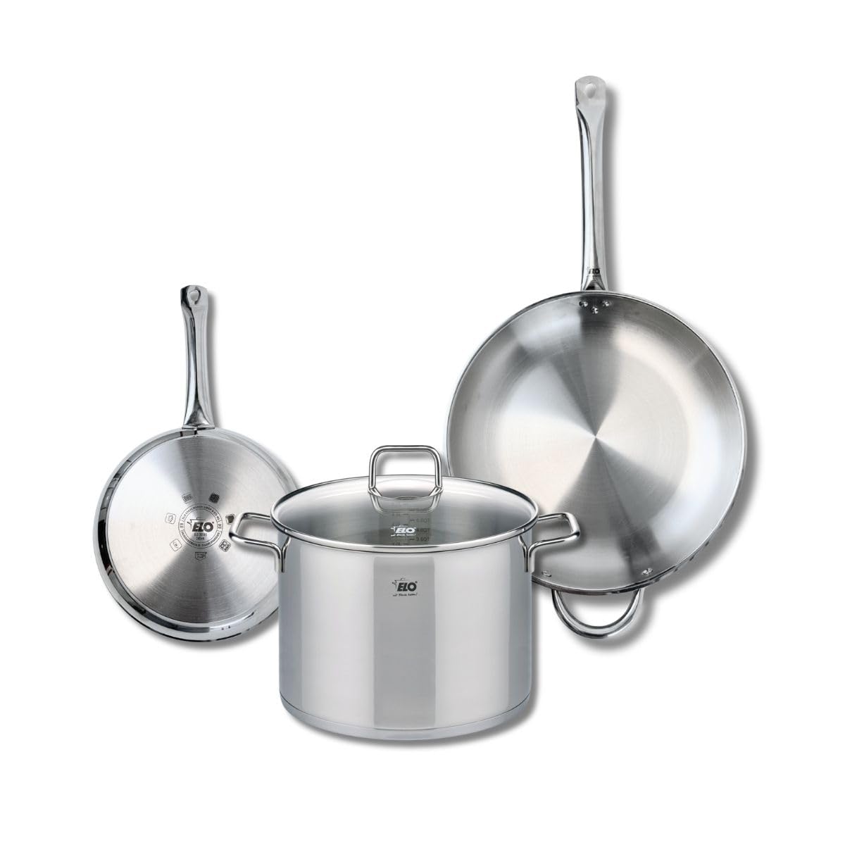 Elo Batterie de cuisine 2 poêles 24/32 cm et 1 faitout 26 cm