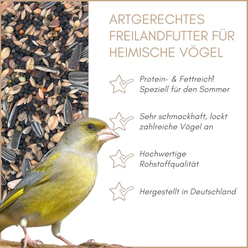 Supravit Freilandfutter für Vögel 25kg I energiereiches & proteinreiches Vogelfutter für Freilandvögel & Wildvögel I ideal zur Fütterung Aller freilebenden Vogel-Arten im Sommer geeignet
