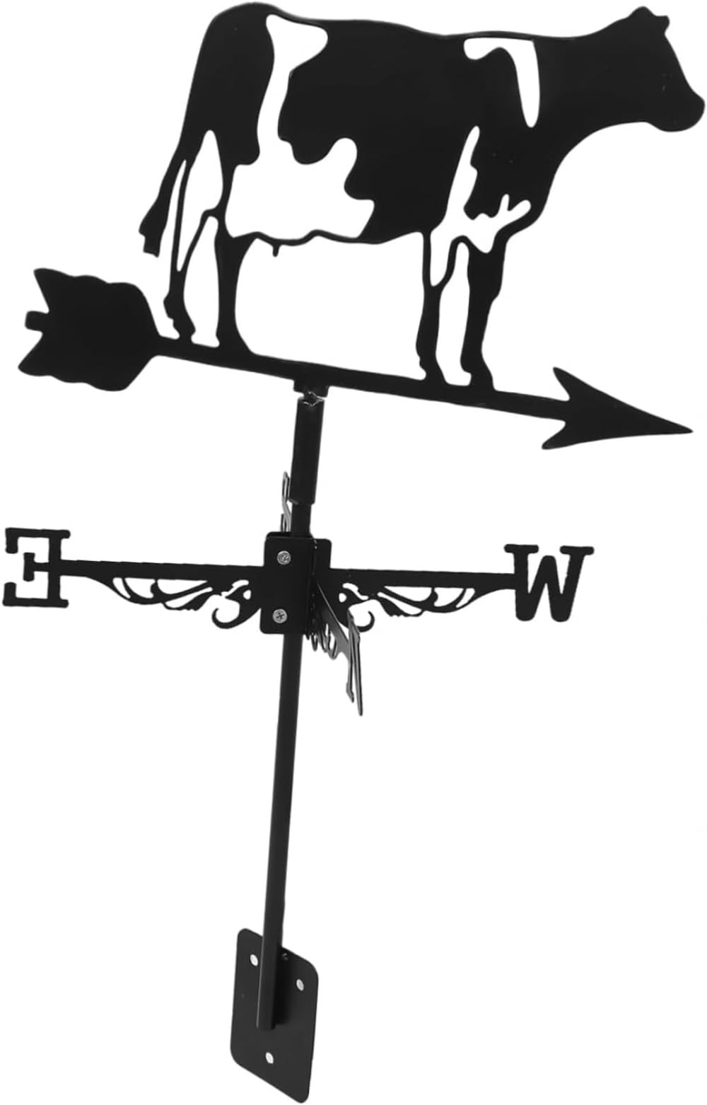 TAXXII Set Decor Lawn Weathervane Metal Vane Wind Direction Indicator Weather Vanes for Sheds Ground Insert Weathervan Garden Stake Iron Crafts The Cow