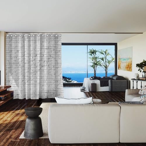 Room/Dividers/Now Premium Room Divider Curtain, 8ft Tall x 10ft Wide (White Brick)