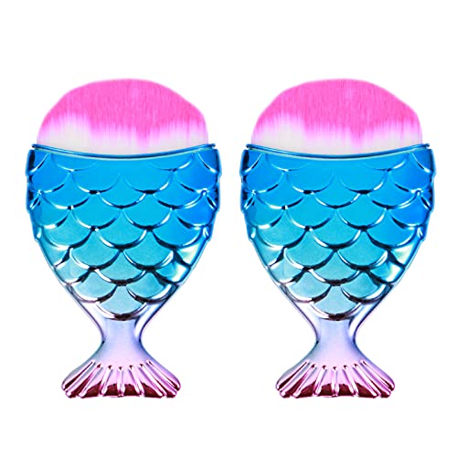 Beaupretty Nail Art Dust Remover Fish Shape Dust Powder For Nails Makeup Brushes Manicure Brush Clean Up Tools Nail Manicure Supplies for Salon 2pcs