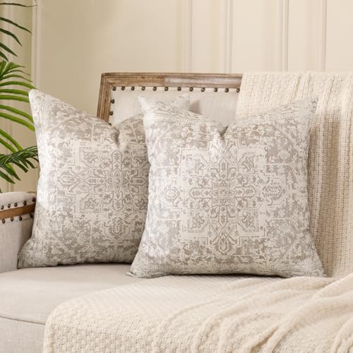 Miuyunya Housse de Coussin Boheme 45x45 Vert Sapin Boho Housse Coussin Lot de 2 Ethnique Decoratif Canape Rétro Décoratifs pour Lit Chambre Chaise Extérieur Jardin...