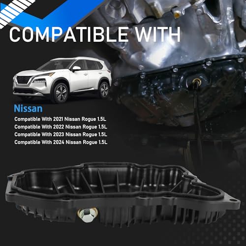 Image of Engine Oil Pan Compatible With 2021 2022 2023 2024 Nissan Rogue 1.5L Replaces 11110-6RC1B 111106RC1B