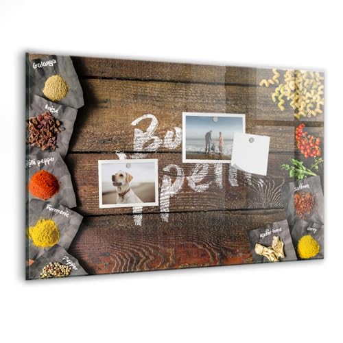 Tableau magnétique en verre pour cuisine et maison avec mémos repas