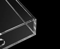 Vista 65 de Bandeja de servir de acrílico blanco brillante con asas resistentes - 10x15 pulgadas - Bandeja para servir café, aperitivos, desayuno, mayordomo