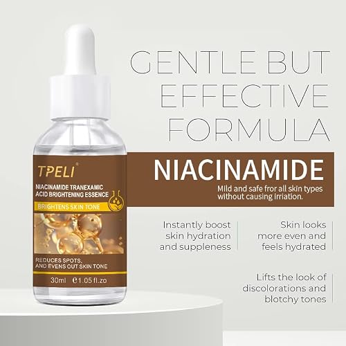 Niacinamide & Tranexamic Acid Brightening Face Essence, 30ml for Dark Spot Correction, Uneven Skin Tone, Hyperpigmentation & Acne Marks, with Niacinamide 10%, Centella Asiatica & Hyaluronic Acid - Image 5