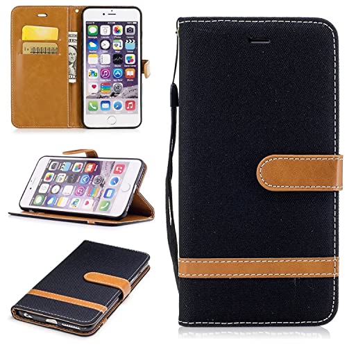 Étui iPhone 6s Plus König Design en cuir synthétique noir avec porte-cartes