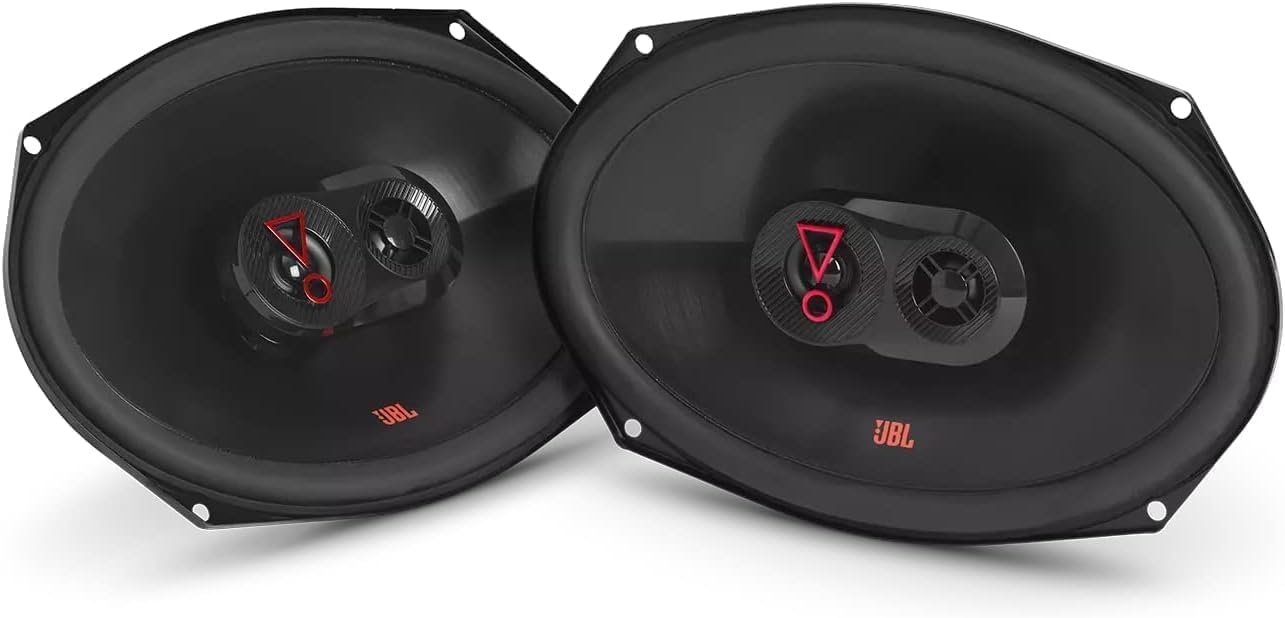JBL Stage3 9637 6x9 in / 15x23 cm Altavoces Coche 3 Vías Coaxiales | 75 W RMS / 375 W pico, 91 dB, 4 Ohm, 63 Hz-22 kHz - altavoces JBL coche ovalados - compatible con autoradio de fábrica