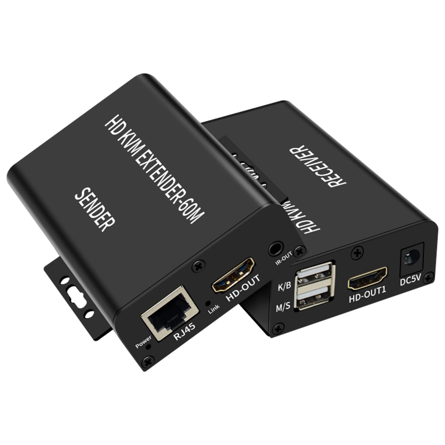 60M HDMI KVM Extender Over Cat5e Cat6 1080P HDMI USB KVM 60M Extender Transmit with Loop Out Support USB Keyboard Mouse Extension-picture-27
