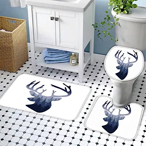 Badematten Set 3D 40x60 REH Badezimmerteppich-Set absorbierend 3-teiliges maschinenwaschbare weich badteppich schnell… – Bild 3