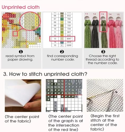 Image of Book Store Cross Stitch Kits for Adults Beginner,Flower Counted Cross Stitch Kits Printed Stitching Cute Patterns Dimensions Needlepoint Art Crafts Embroidery Kits for Adults Beginners