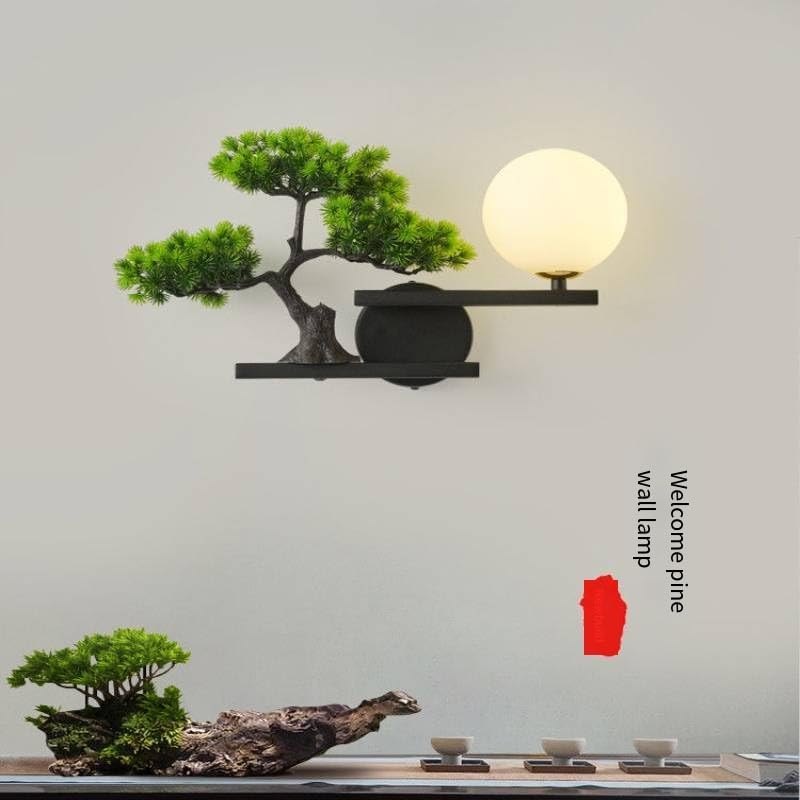 Chinese Style Wall lamp Living Room Background Wall lamp Chinese Style Zen Corridor Stair lamp Villa lamp Welcome Pine Decoration