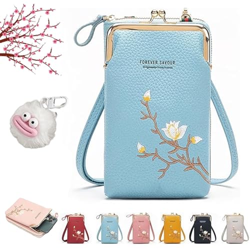 Indefinitet Women Sling Cross-Body Wallet, With Mobile Cell Phone Holder, Retro Glamorous Multiple Slots Women Wallets