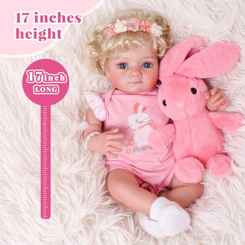 Muñeca Bebé Reborn con Moisés 17 Pulgadas miniatura 4
