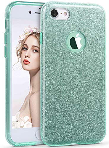 Glitter Cute iPhone 7 Case, Imikoko Protective Hybrid Beauty Crystal Rhinestone Sparkle Glitter Hard Flexible Case Cover For iPhone 7