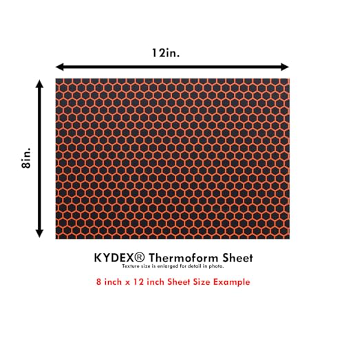 Image of KYDEX Thermoform Sheet - (Honeycomb Camo) - (Hunter Orange /Black - Reversed) - (8in x 12in) - (1 Sheet) - (for Holster Making, Cosplay, Hobby) - (USA Made)