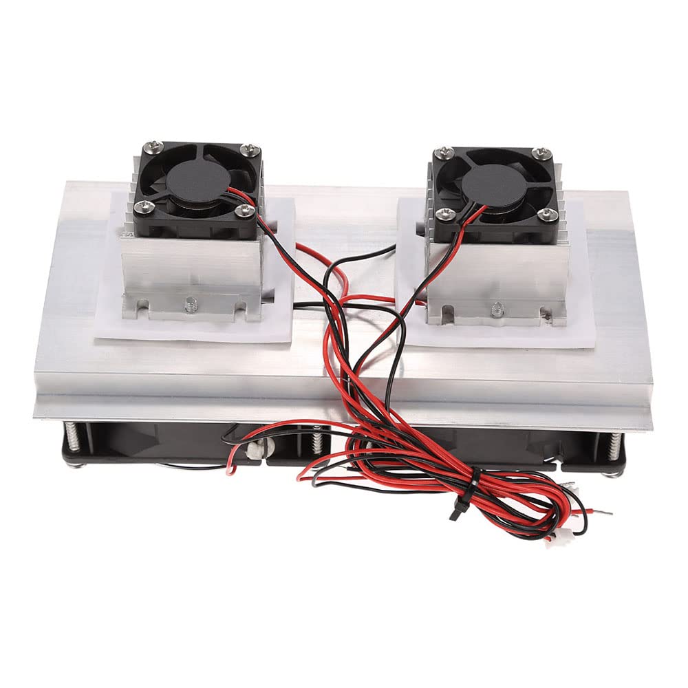 Fawoonu Thermoelectric Peltier Refrigeration Cooling System Kit Semiconductor Cooler Large Radiator Cold Conduction Module Double Fans