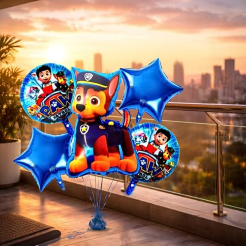 Image of Wanna Party Paw Patrol Foil Balloons for Birthday Decorations Items Set of 5 Pcs Paw Patrol Theme Birthday Decorations Kit, Dog Birthday Decoration Items, Boys Birthday Decoration Theme (Pack of 2)