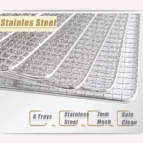 6 Tablett Dörrgerät Dörrautomat Rostfreier Stahl Lebensmitteltrockner Mit Timer Und Temperaturregelung Obsttrockner Maschine Für Dörrfleisch, Fleisch, Obst, Gemüse, Kräuter Leicht Zu Reinigen 600W – Bild 7