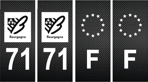 SAFIRMES Set of 4 Carbon Style Full Black Stickers 12 cm 2 x F and 2 x 71 cm