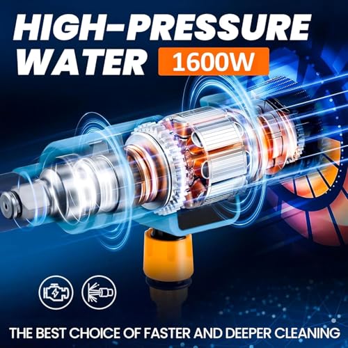 Image of Cordless Pressure Washer Gun for Car & Bike Cleaning | High Pressure Water Spray Gun with Metal Lance | Portable Power Washer Nozzle for Home, Garden & Floor Cleaning