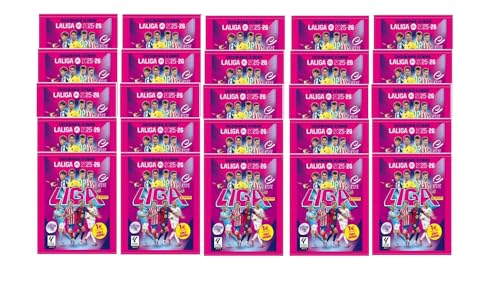 Cromos (pegatinas) de la liga 2025 2026 (Lote 25 sobres (21 normal + 4 promocion))
