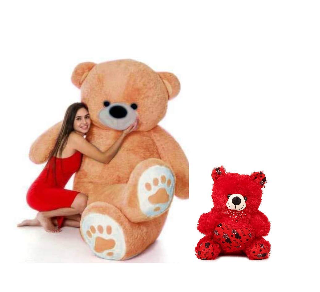Nkl Standing Teddy Bear with Heart 36 Inch Brown, 12Inch Bolloon Teddy, Red Heart 12Cm