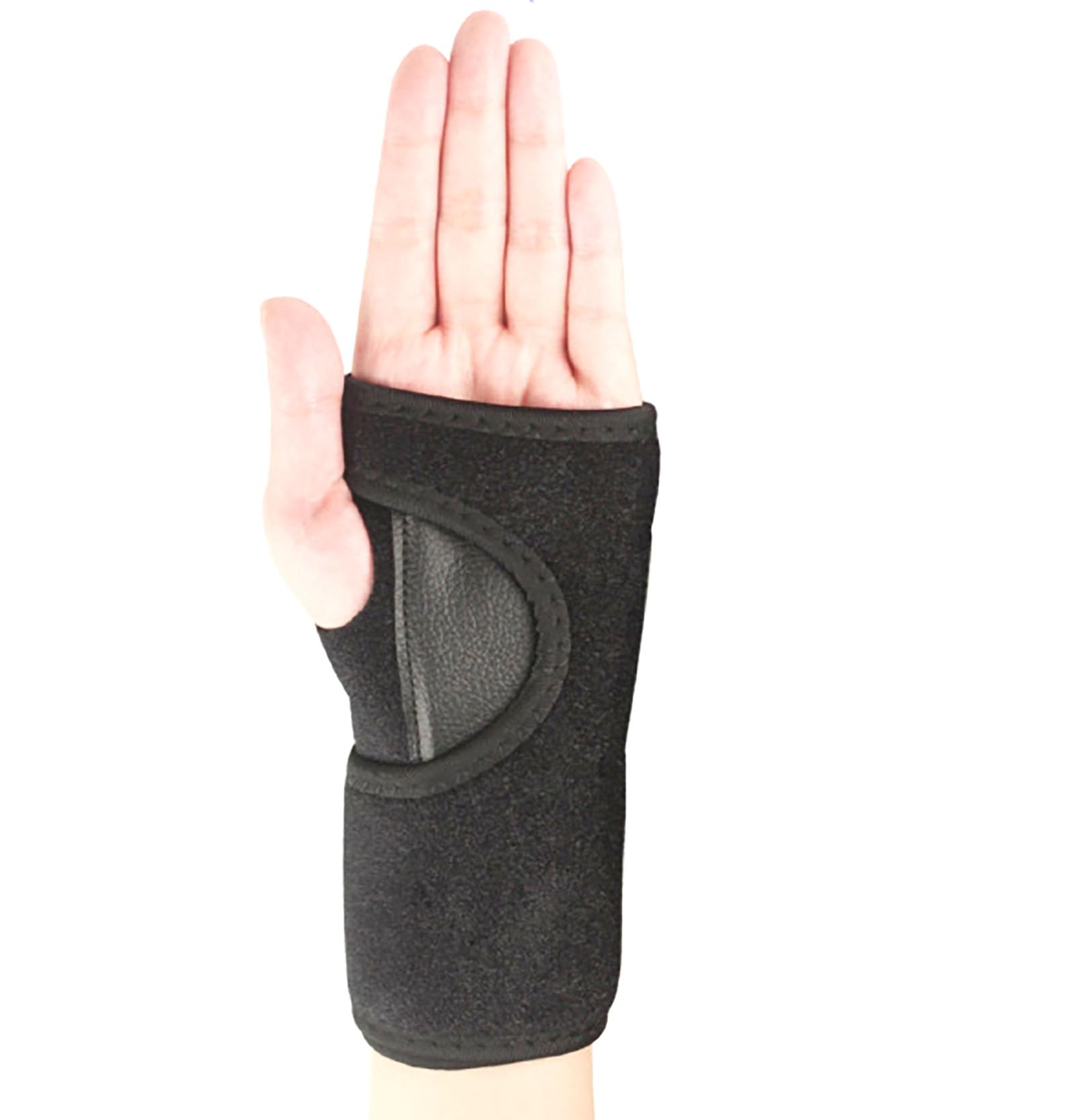 YIKANGHENG Hand and Wrist Brace, Left Hand Adjustable Perimeter for All Size Wrist with Steel Plate Stabilizer (L, Black)