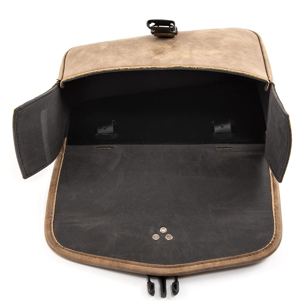 Borsa da moto marrone in pelle PU Swing Bag Tasche laterali Borsa bagaglio triangolare con grande capacità (sinistra)