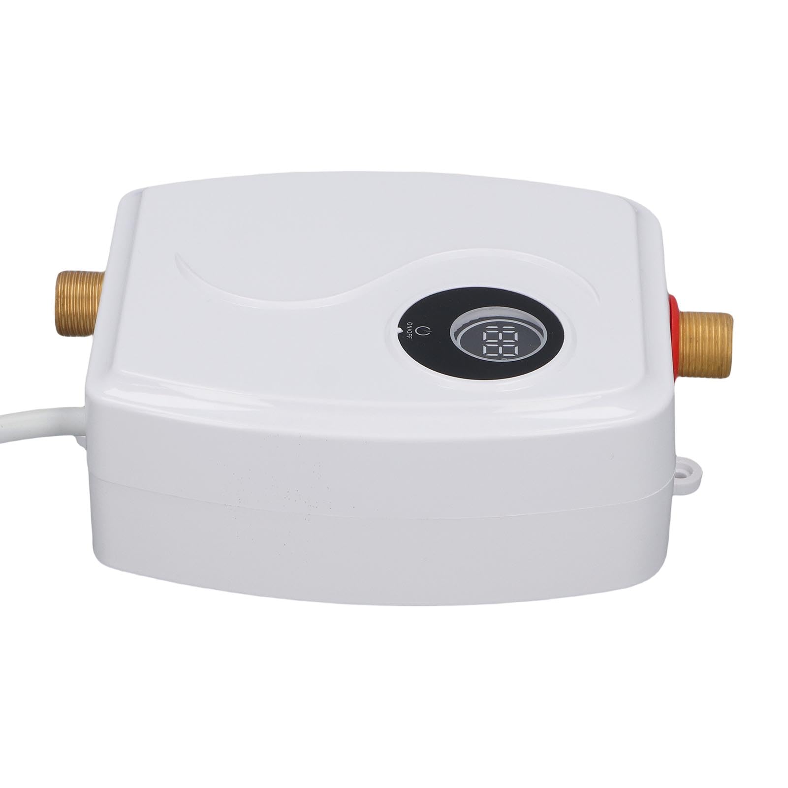 KUIDAMOS Mini-Elektro-Warmwasserbereiter, Robuster Messing-Touchscreen-Heizkörper für Badezimmer, Wohnmobil, Tragbar, IPX4 Wasserdicht, ß (EU-Stecker 220 V)