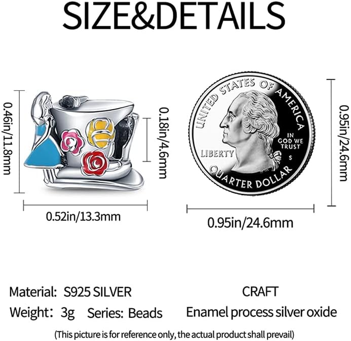 LIGHTDOG 925 Sterling Silve Charms fits Pandora Bracelets Necklace,5A Zircon Dangle Pendant Bead,Mother's Day Gift Jewelry Beads for Women - Image 3