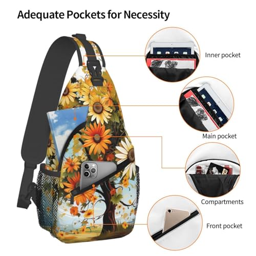 Mochila de costado para caminata con diseño floral miniatura 4